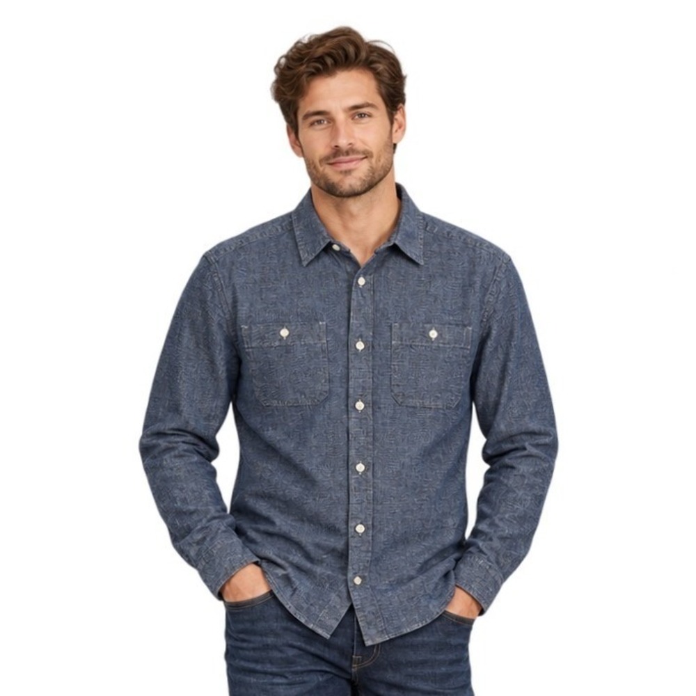 Polo Ralph Lauren Button Up Shirt Boys Size XL 18-20 Blue Chambray Long Sleeve